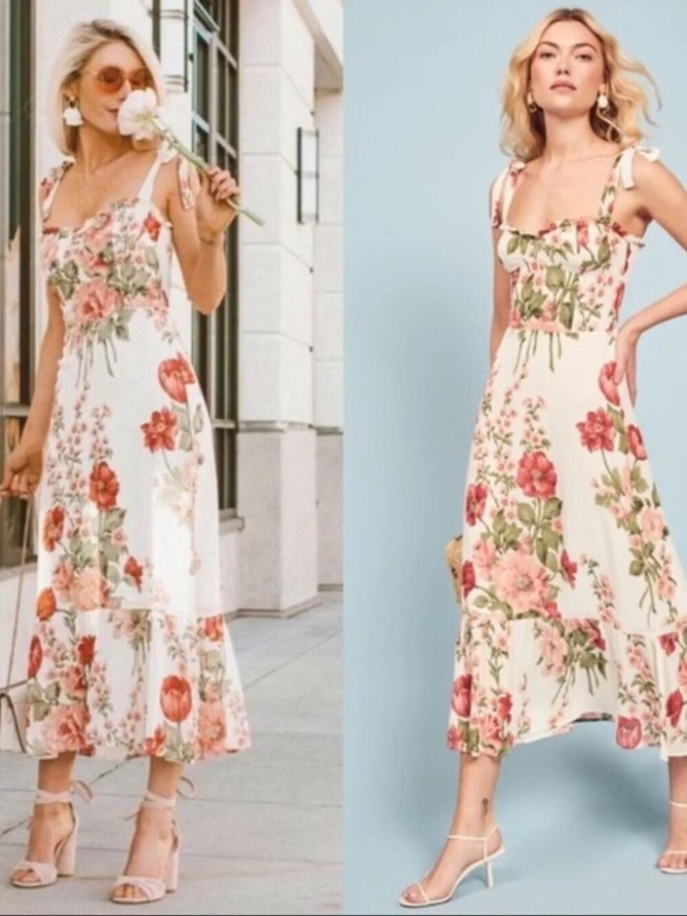 Reformation Nikita Midi Dress Etienne Floral Size 8